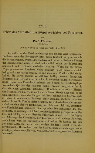 Ueber das Verhalten des K©œrpergewichtes bei Psychosen