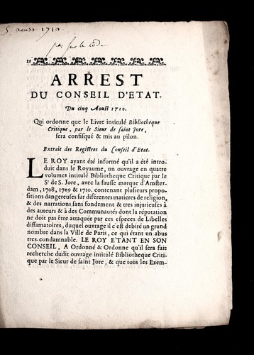 Arrest du Conseil d'etat