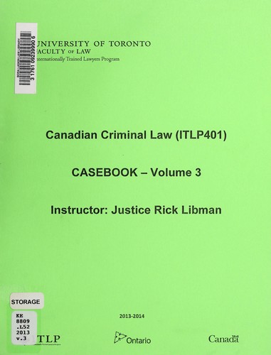 Canadian criminal law (ITLP401)