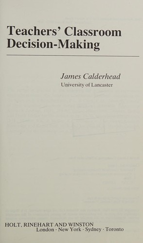 Teachers Classroom Decision Making