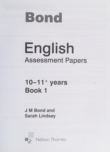 Bond English Assessment Papers 10-11+ Years Book 1