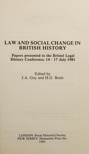 Law and social change in British history