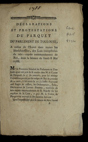 De clarations et protestations