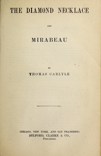 The diamond necklace and Mirabeau