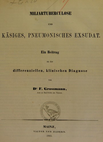 Miliartuberculose und k©Þsiges, pneumonisches Exsudat