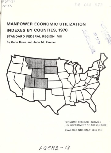 Manpower economic utilization indexes by counties, 1970