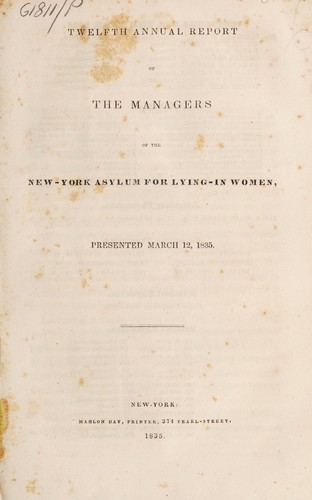 Twelfth annual report of the managers of the New-York Asylum for Lying-in Women
