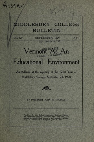 Vermont as an educational environment