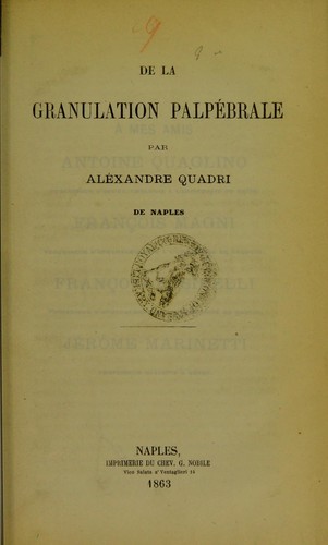De la granulation palp©♭brale