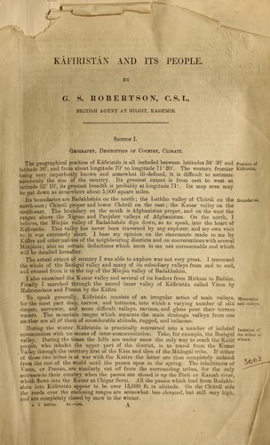 Kafiristan and its people