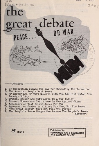 The great debate peace -- or war