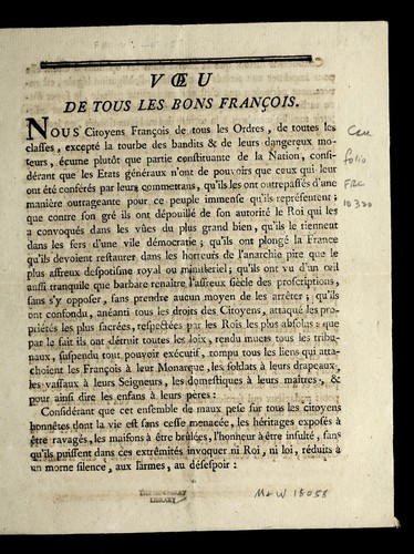 Voeu de tous les bons Franc ʹois