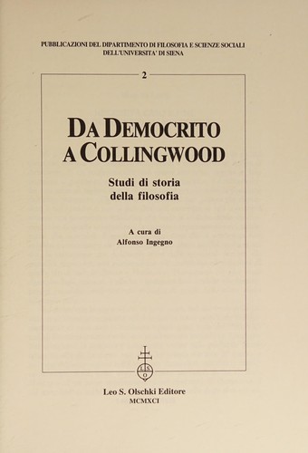 Da Democrito a Collingwood