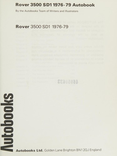 Rover 3500 SD1 1976-79 Autobook ...