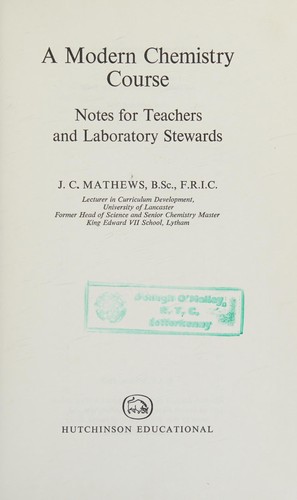 A modern chemistry course