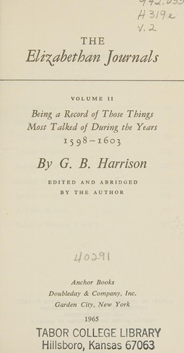The Elizabethan journals