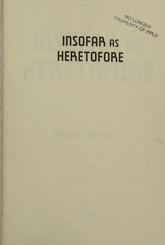 Insofar As Heretofore