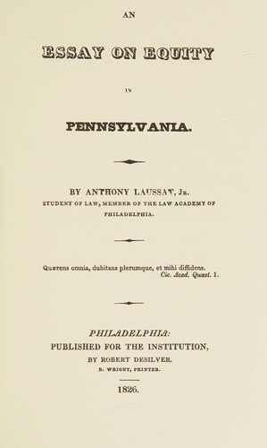 An essay on equity in Pennsylvania.