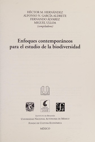 Enfoques contemporáneos para el estudio de la biodiversidad