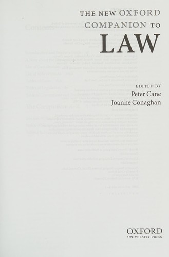 The new Oxford companion to law