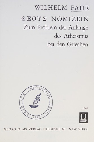 Theous nomizein. [Romanized title]