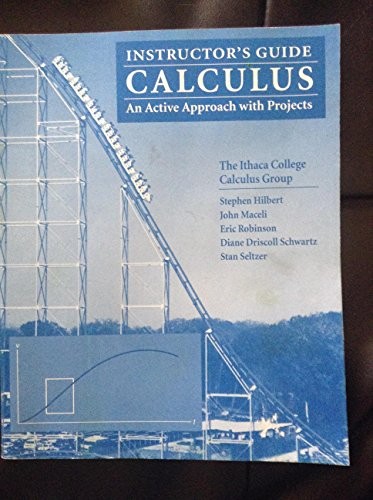 Calculus - an Active Approach with Projects - Teachers Manual