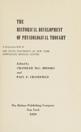 The historical development of physiological thought