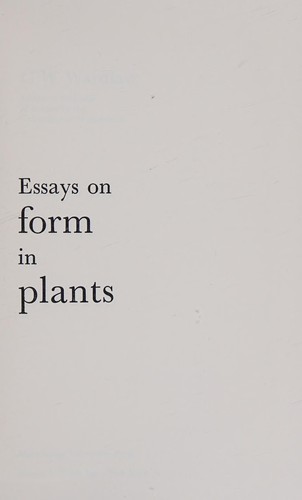 Essays on form in plants
