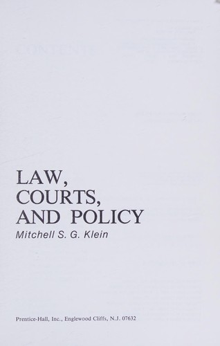 Law, courts, and policy
