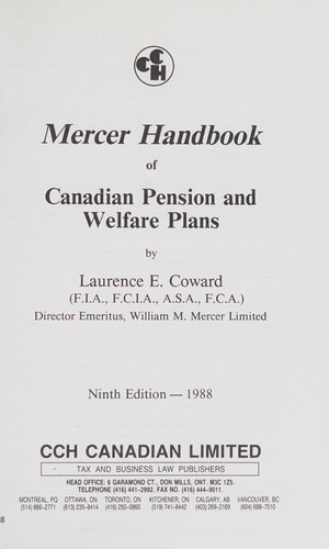 Mercer handbook of Canadian pension and welfare plans