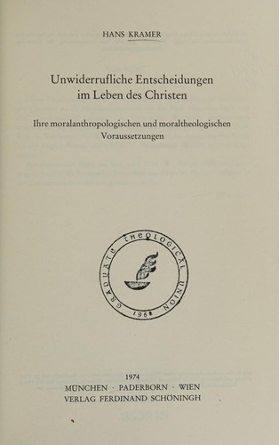 Unwiderrufliche Entscheidungen im Leben des Christen