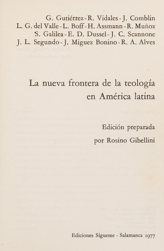 La nueva frontera de la teología en America latina