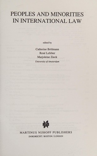 Peoples and minorities in international law