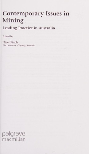 Contemporary issues in mining