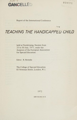 Teaching the handicapped child