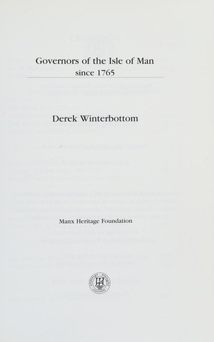 Governors of the Isle of Man since 1765