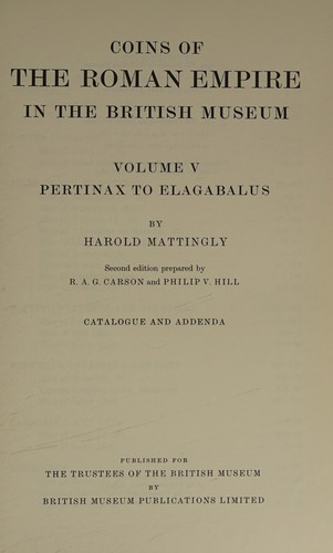 Coins of the Roman Empire in the British Museum