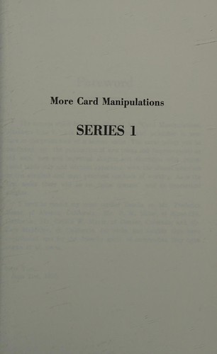 More card manipulations, series 1-4