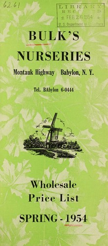 Wholesale price list, spring 1954