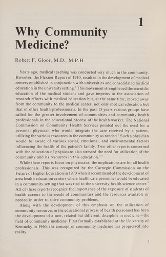 Medicine, the community, and health