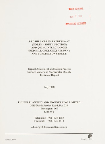 Red Hill Creek Expressway (North-South Section) and Q.E.W. interchanges (Red Hill Creek Expressway and Burlington Street)