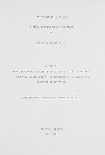 A study of power in organizations