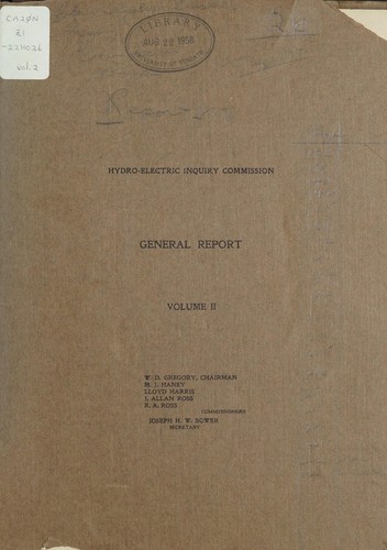 GENERAL (FINAL SUMMARY) REPORT OF THE ONTARIO HYDRO-ELECTRIC COMMISSION