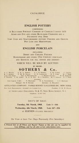 English pottery; English porcelain