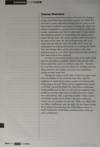Dry suit diver manual