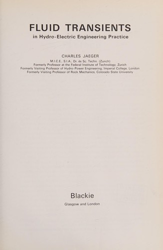 Fluid transients in hydro-electric engineering practice