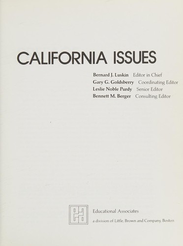 Contemporary California issues