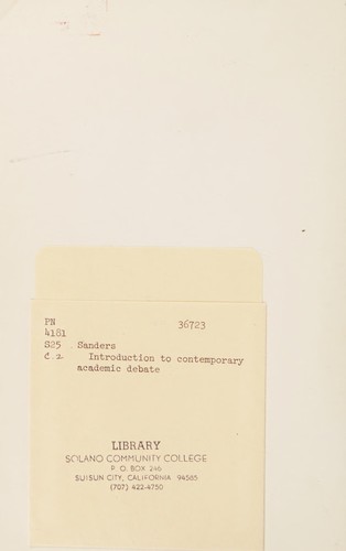 Introduction to contemporary academic debate