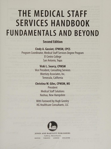 The medical staff services handbook