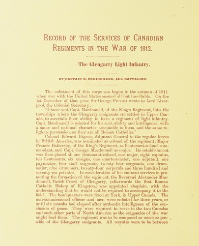 The Glengarry Light Infantry